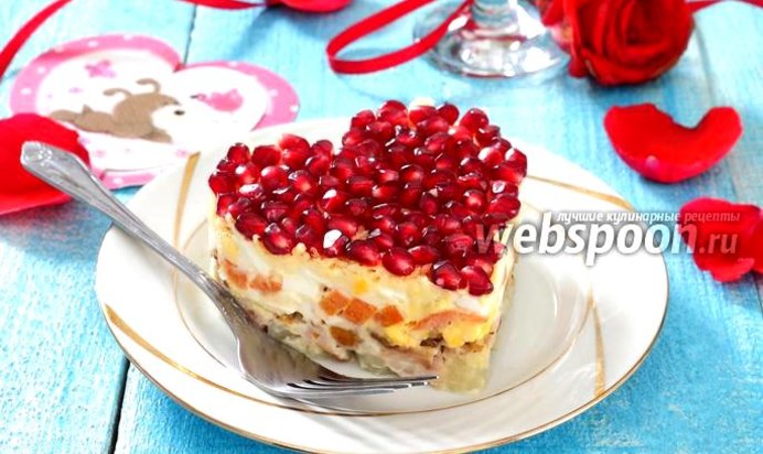 Салат «Красная шапочка» с гранатом