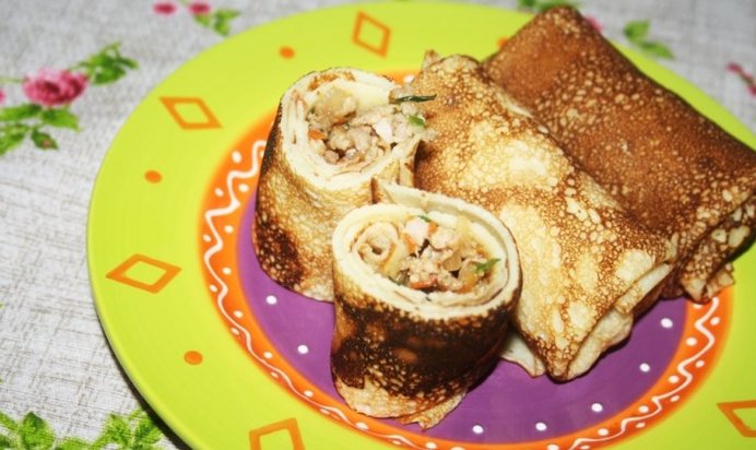 Блинчики с курицей