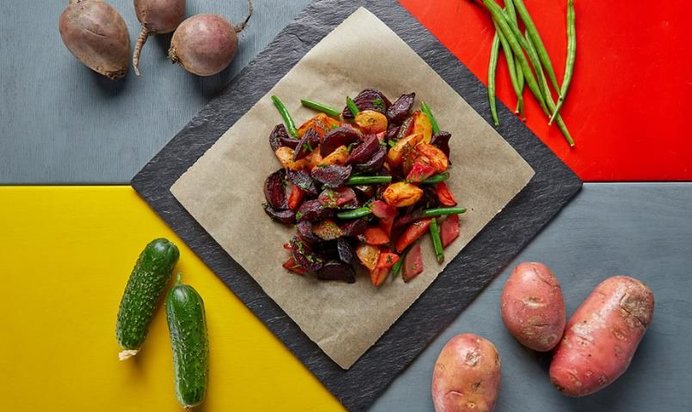 Винегрет из печеных овощей