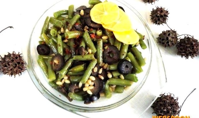 Тёплый салат с фасолью