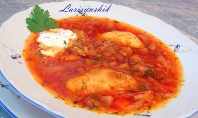 Украинский борщ с ушками