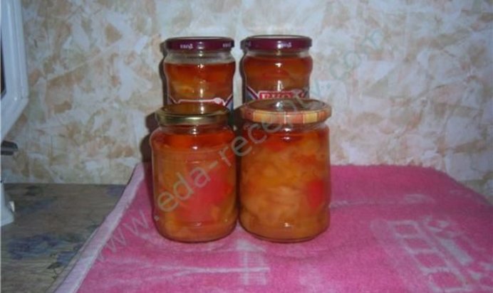 Ленивое лечо с луком перцем и морковью