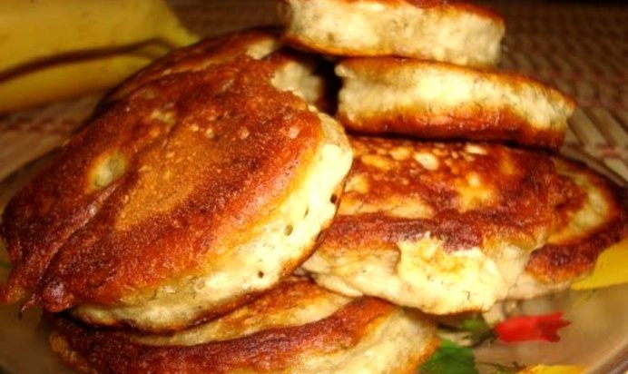 Постные банановые оладьи