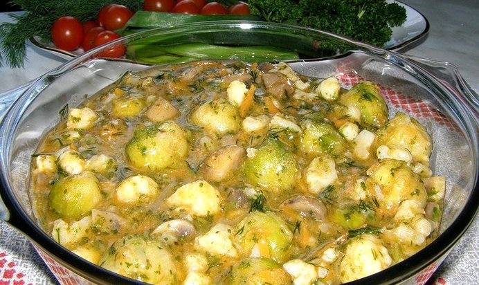 Овощное рагу с грибами