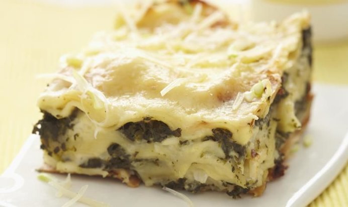 Лазанья с картофелем и шпинатом