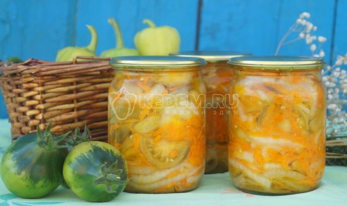 Салат из зеленых помидор на зиму