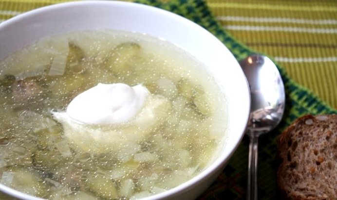 Рассольник с перловкой без мяса