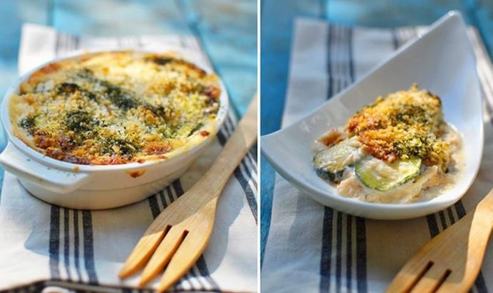 Гратен из цуккини под соусом бешамель