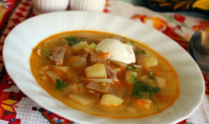 Щи из свежей капусты с репой