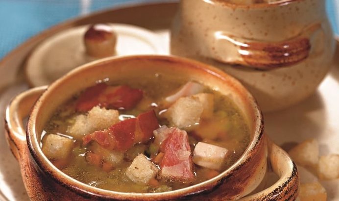 Гороховый суп с копченой курицей