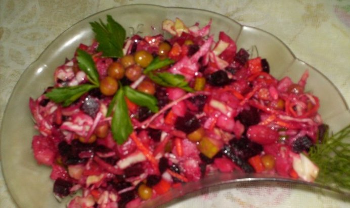 Винегрет со свежей капустой