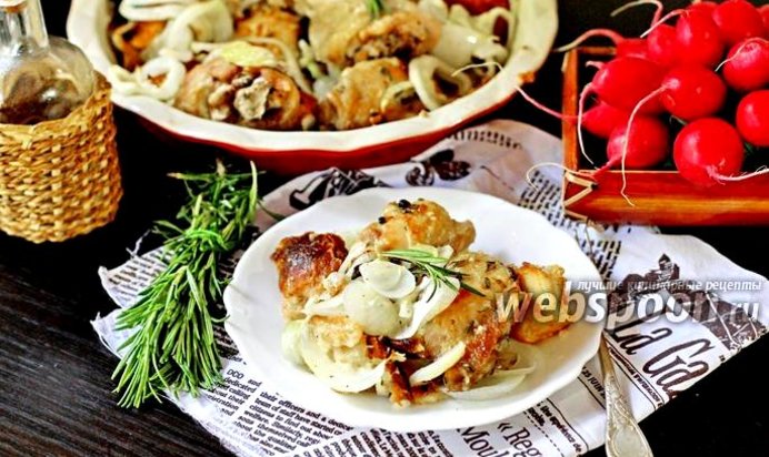 Курица запечённая с хлебом