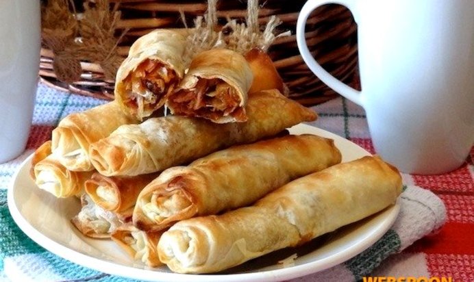 Пирожки из теста фило с капустой