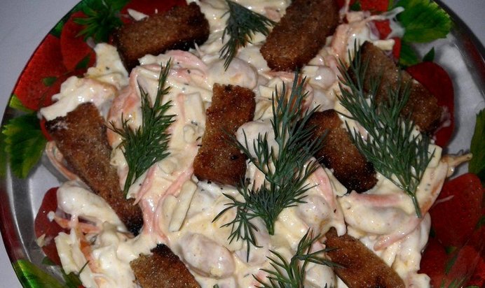 Салат из фасоли и корейской моркови