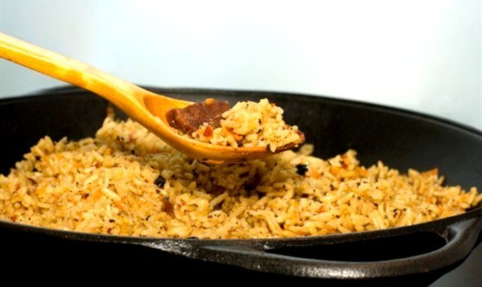 Плов с бараньей лопаткой