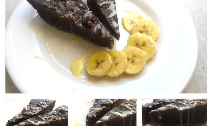 Брауни с бананом и сгущеным молоком