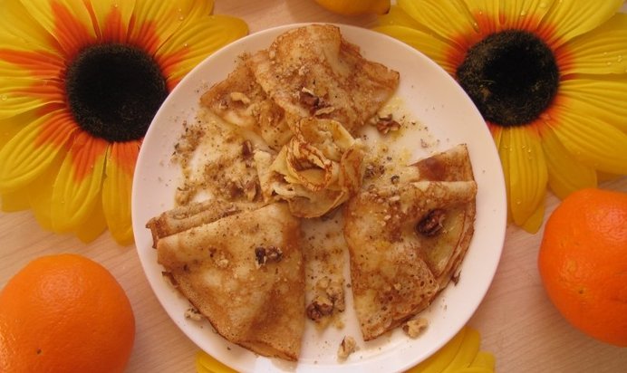 Кукурузные блины с ананасовой начинкой