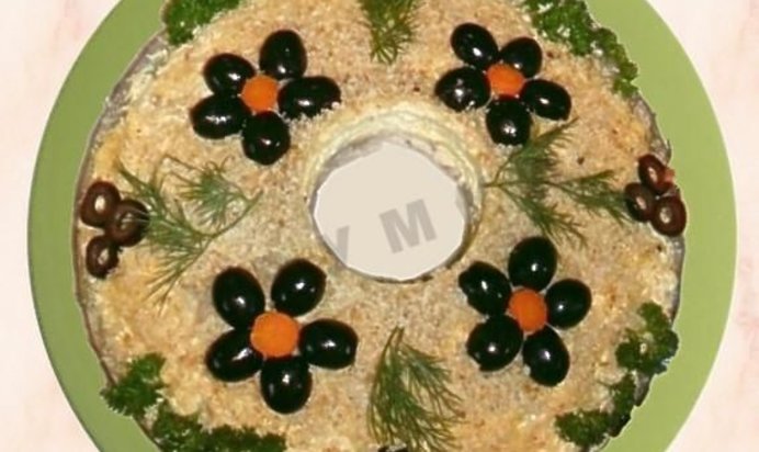 Салат Кабриолет курица грибы жареные