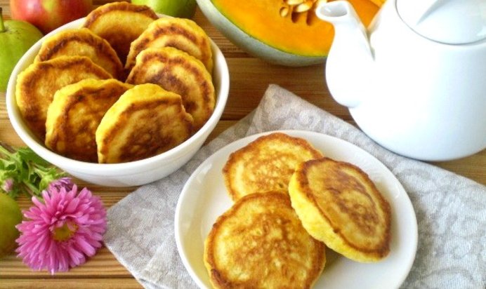 Оладьи из тыквы на кефире