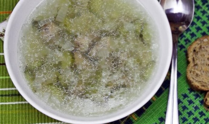 Рассольник с перловкой