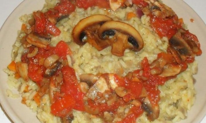 Ризотто с шампиньонами и сыром