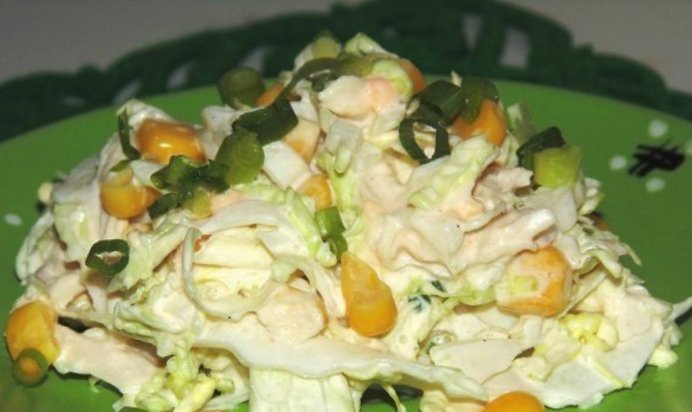 Салат с мясом из пекинской капусты