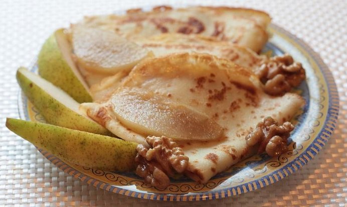 Блинчики с лимонными грушами
