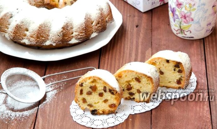 Кекс ванильный с изюмом