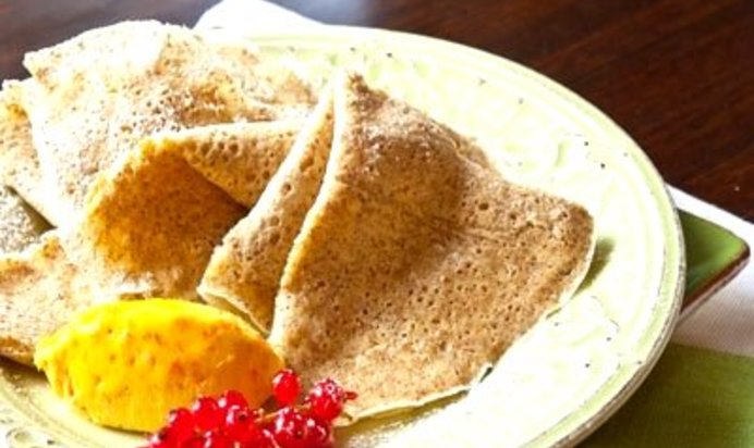 Ажурные блинчики с творогом