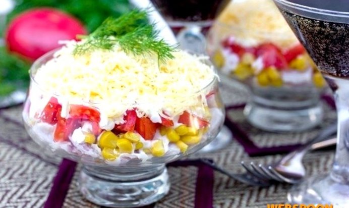 Слоёный порционный салат «Восторг»