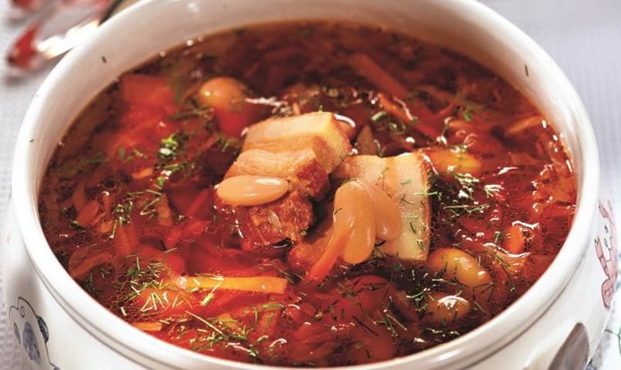 Борщ с белой фасолью