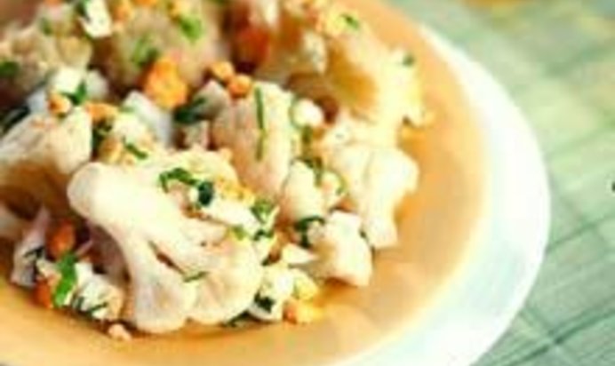 Цветная капуста с заправкой винегрет