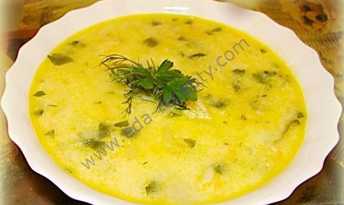 Сырный суп пюре с креветками