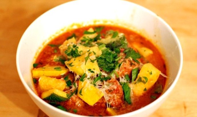 Овощное рагу с патиссонами