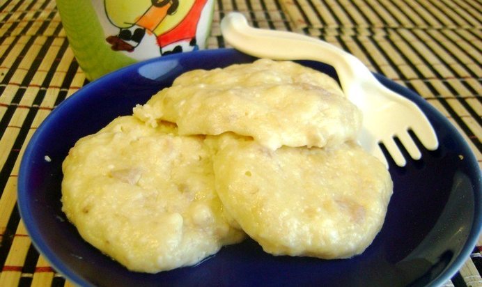 Сырники с бананом на пару