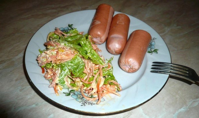 Пикантный салатик за пять минут