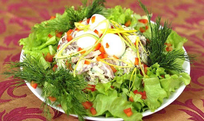 Салат Перепелиное гнездо