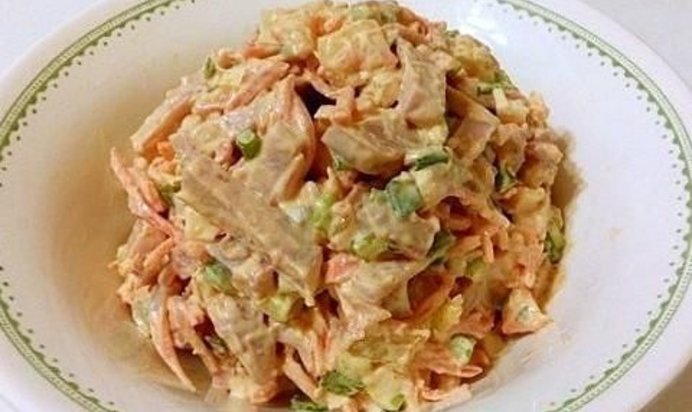 Салат Моника с ветчиной и морковью по-корейски