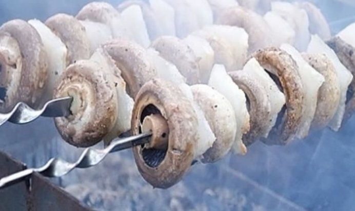 Шашлык из шампиньонов