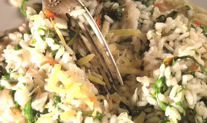 Ризотто с рукколой и шпинатом