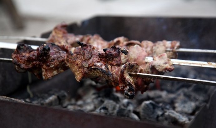 Шашлык из печени куриной