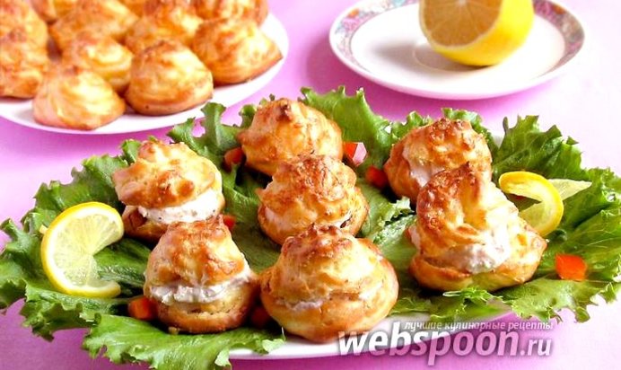 Профитроли с сёмгой