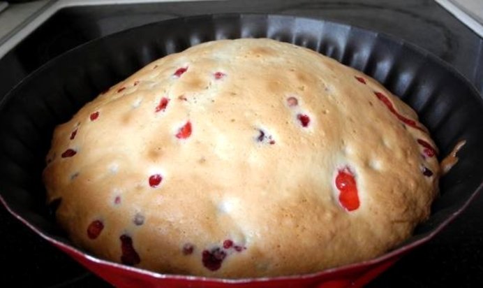 Шарлотка с клюквой