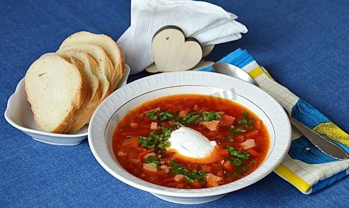 Борщ московский со свеклой