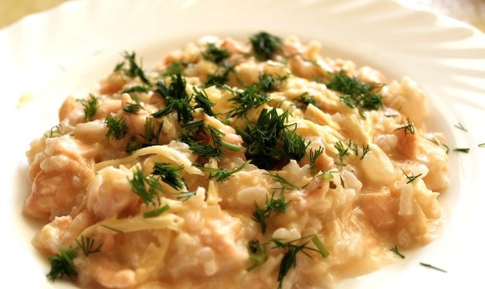 Ризотто с семгой