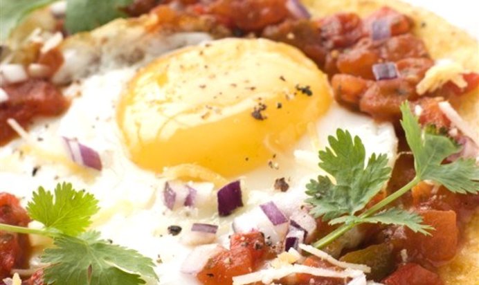 Яичница-глазунья с гарниром