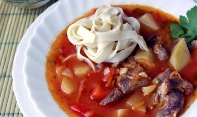 Лагман с овощами