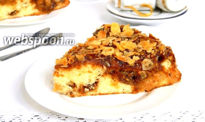 Бисквит с кофе и миндалём