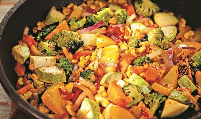 Жареные овощи с чили