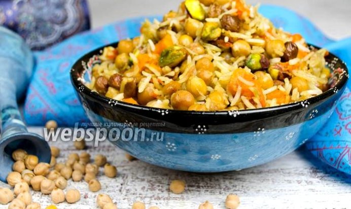 Вегетарианский плов с нутом и горохом в мультиварке